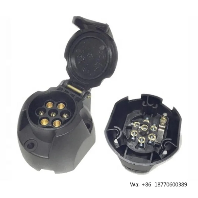 Anti-fog Function 7 Pin Trailer Socket 7 Way Trailer Connector Waterproof Towing Hitch Male and Female for Trucks Motorhomes
