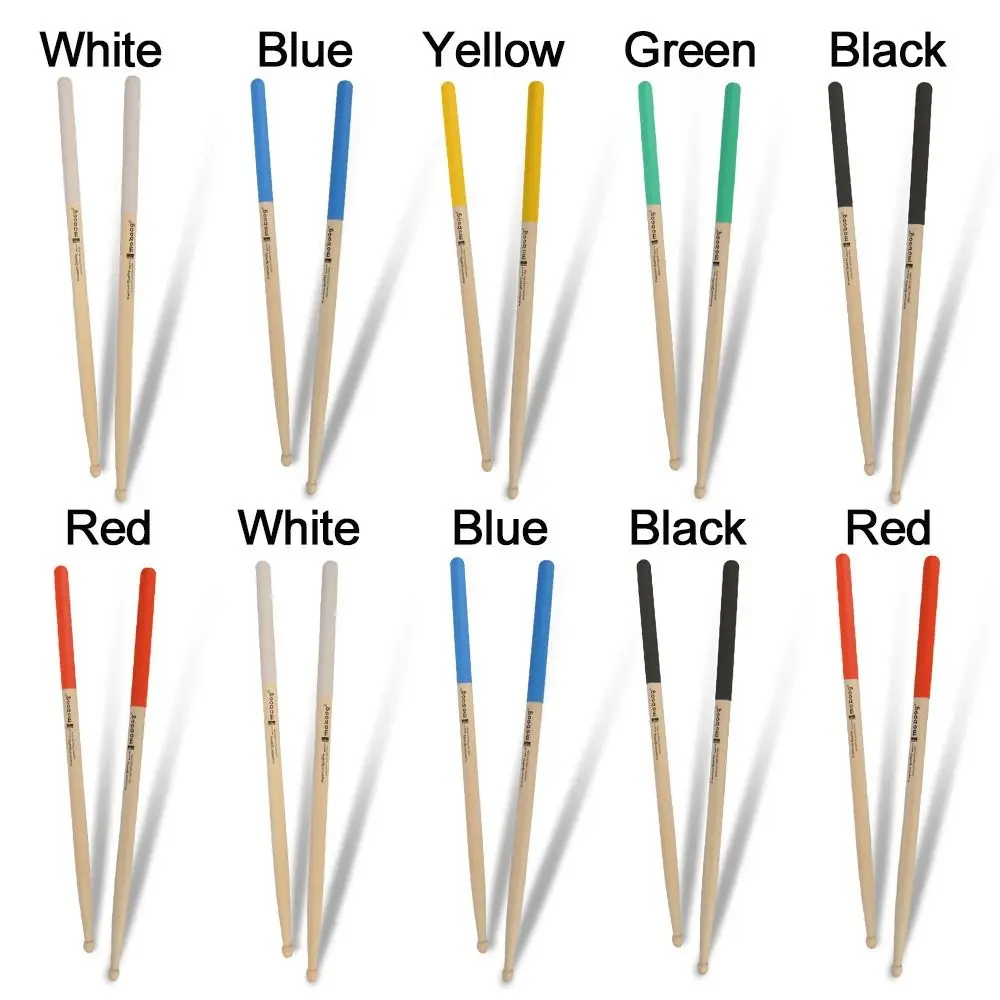 1 ペア新品、滑り止めハンドル付きアクセサリープラスチックドラムスティック楽器木製ドラムスティックパーカッションツール