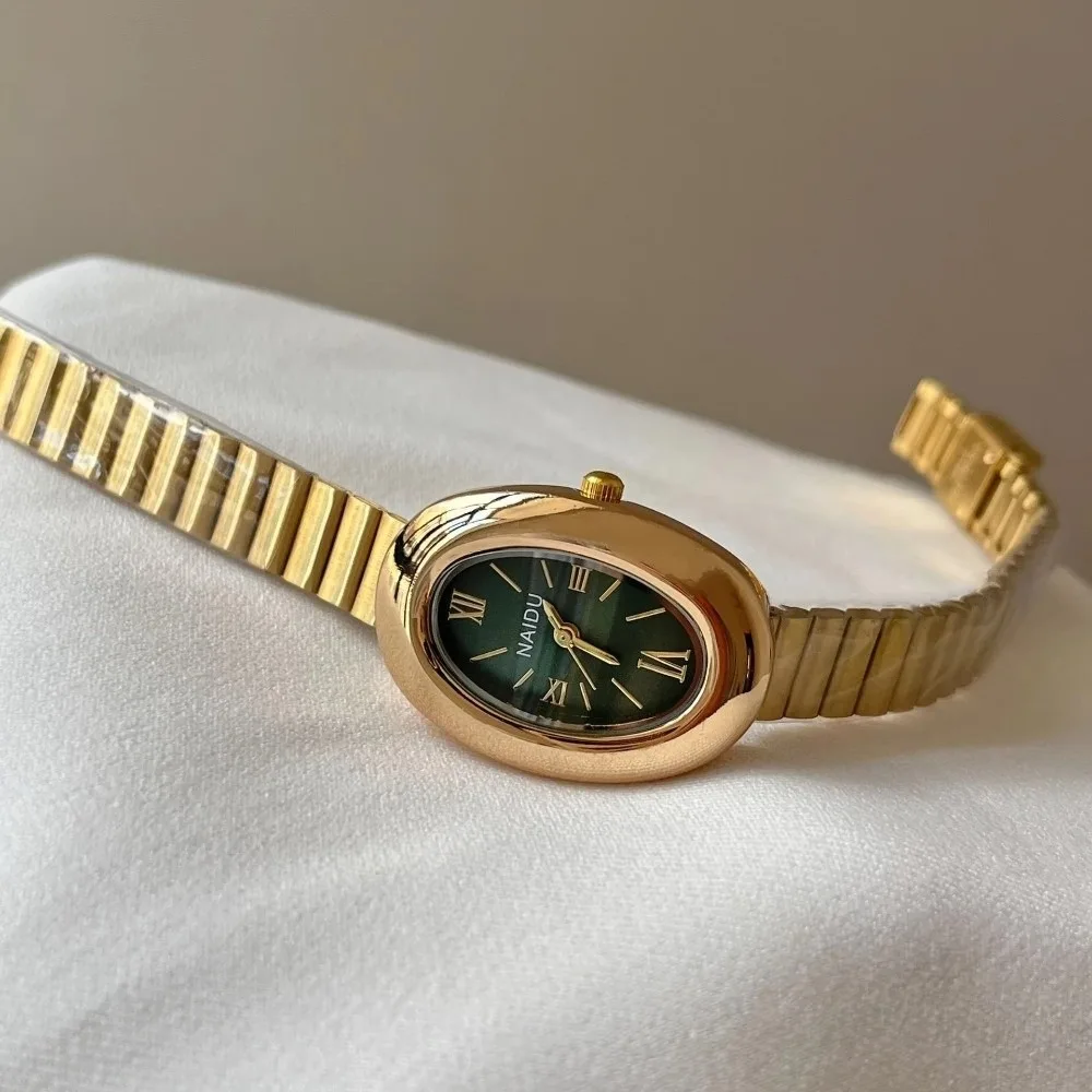 New Oval Ladies Watches with Stainless Steel Strap Minimalist Quartz Women Wristwatches Beautiful Strap Watch for Girl Student