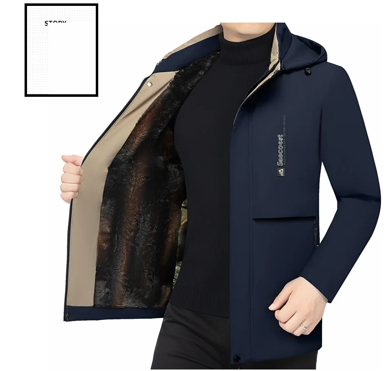 Winter New Arrival Middle Aged Men High Grade Thick Warm Down Cotton Coat Father Style Male Casual Business Outerwear For Daily