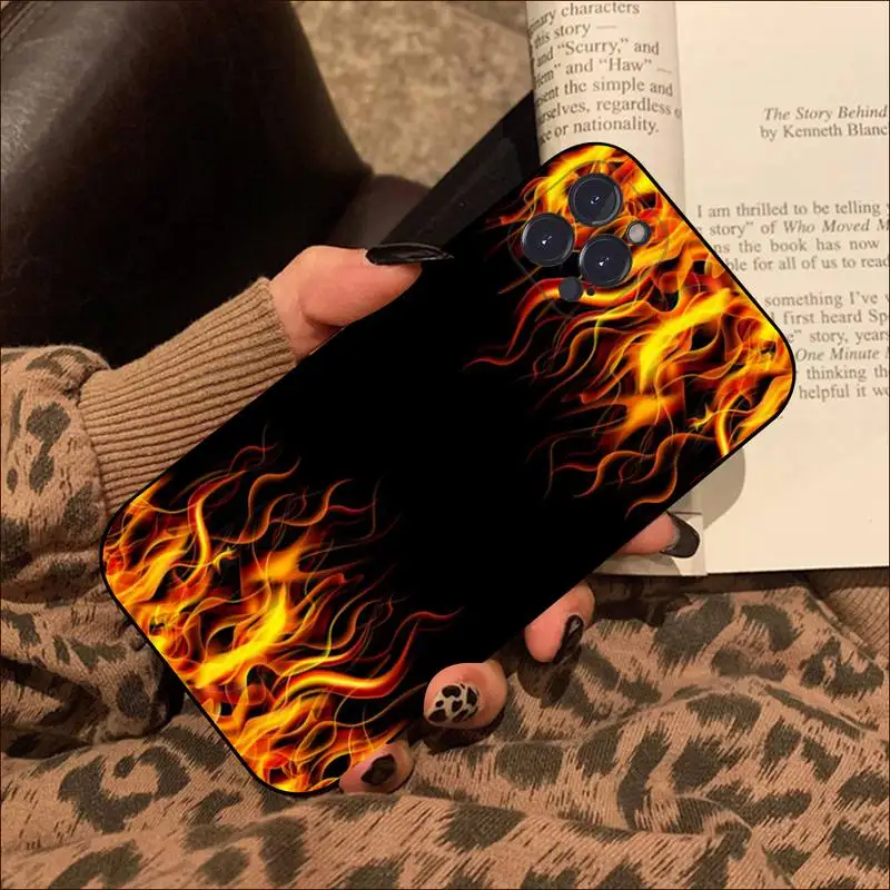 Fashion Fire Flame Phone Case For iPhone 8 7 6 6S Plus X SE 2020 XR XS 14 11 12 13 Mini Pro Max Mobile Case