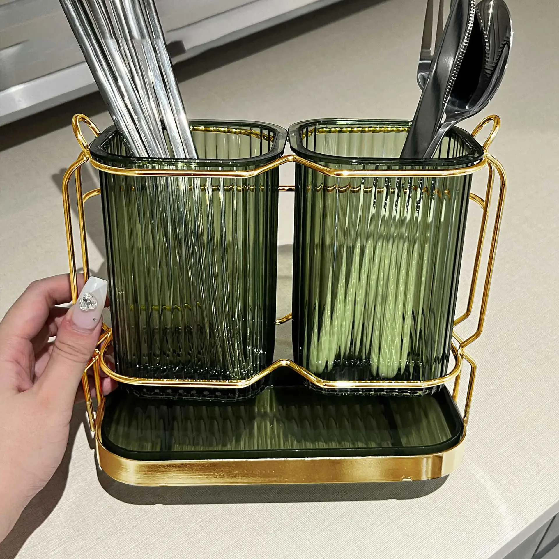 

Holder Cutlery Holder Organizer Utensil Organizer Clean Countertop Stainless Steel Kitchen Storage Rack Package Content