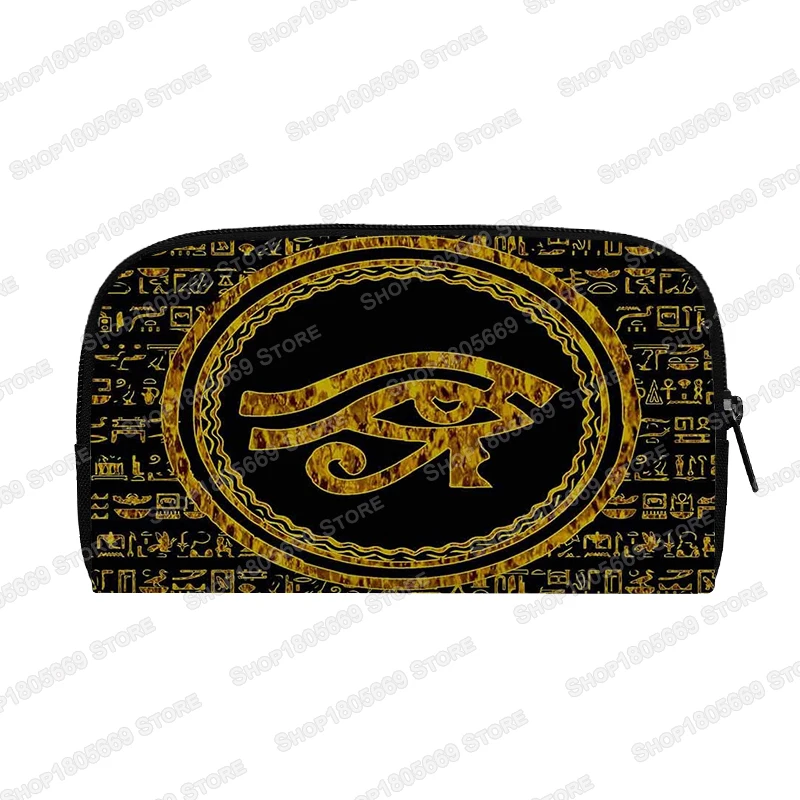 Egyptian Art Print Wallets Egypt Pharaoh Women Men Casual Clutch Bag  Horus Anubis Credit Card Phone Holder Canvas Money Bags