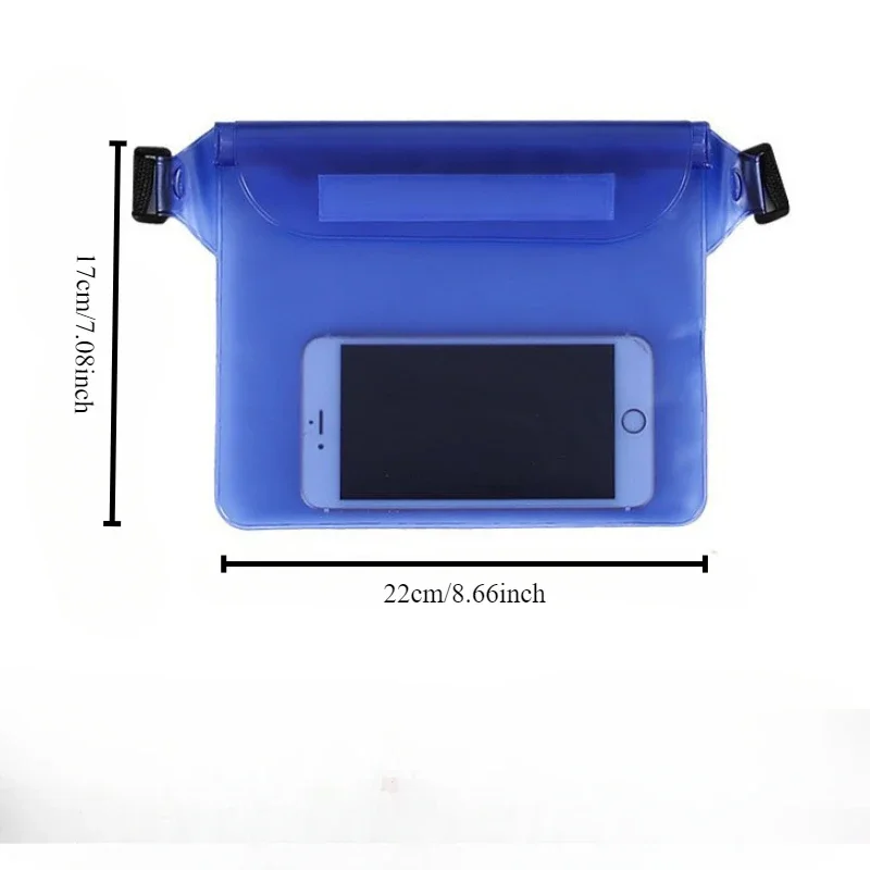 1pc Outdoor mobile phone waterproof bag, beach climbing PVC waterproof waist bag, new color storage bag waterproof cover