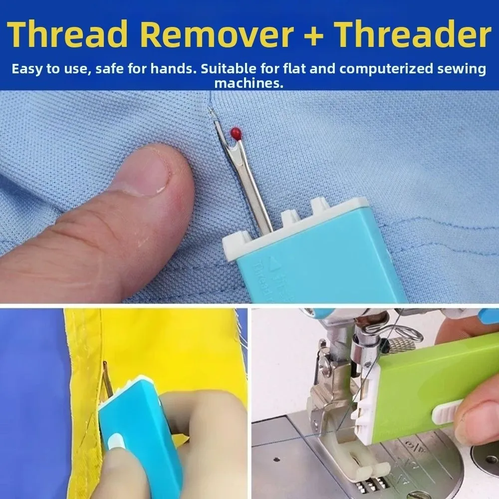 Practical Multi-Functional Needle Threader Eye-Closed Quick Sewing Machine Needle Threader Automatic Fast Pass Seam Ripper