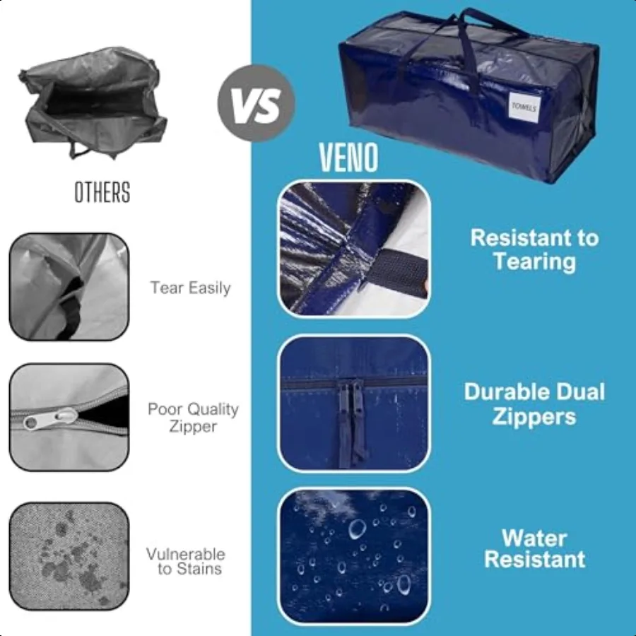 6 pacotes de sacos móveis com alças para mochila, caixas móveis resistentes, embalagem alternativa, grandes sacolas de armazenamento para entrada de dormitório