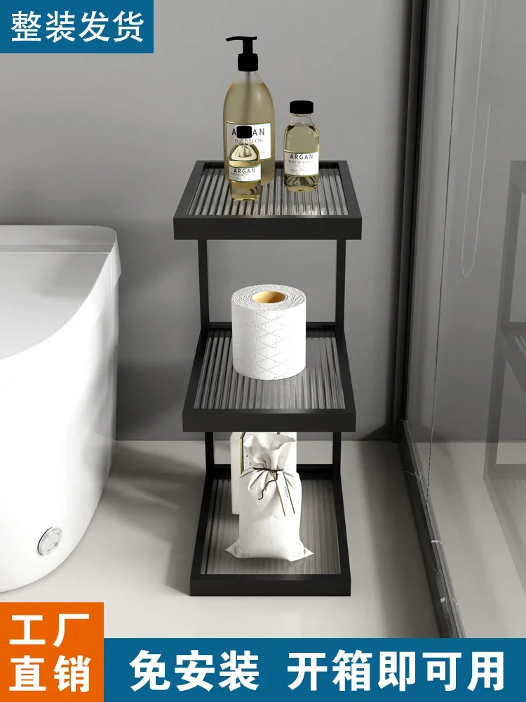 

Toilet, bathroom rack, floor-to-ceiling narrow toilet, toilet crevice storage rack, storage rack next to the toilet