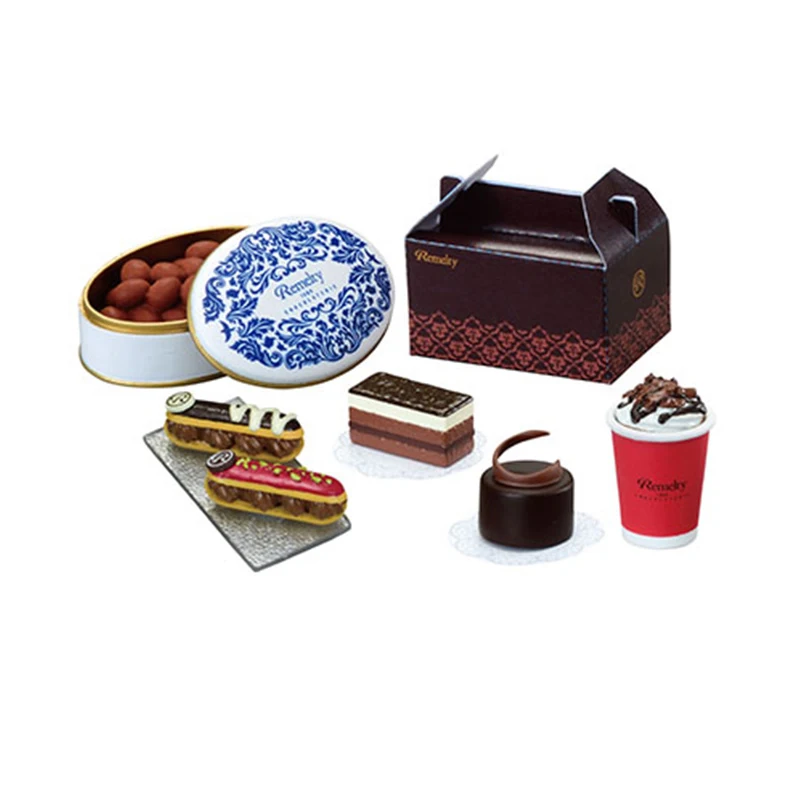 Originele animatiespel Randapparatuur Miniatuurscène Speelgoed Prtit Chocolaterie Gacha Anime Action Model Figures Collection