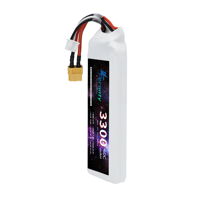 TERANTY 7.4v batteria al litio 2S 3300mAh 60C batteria Lipo per RC modello di auto da corsa droni barche aereo FPV con connettore XT60