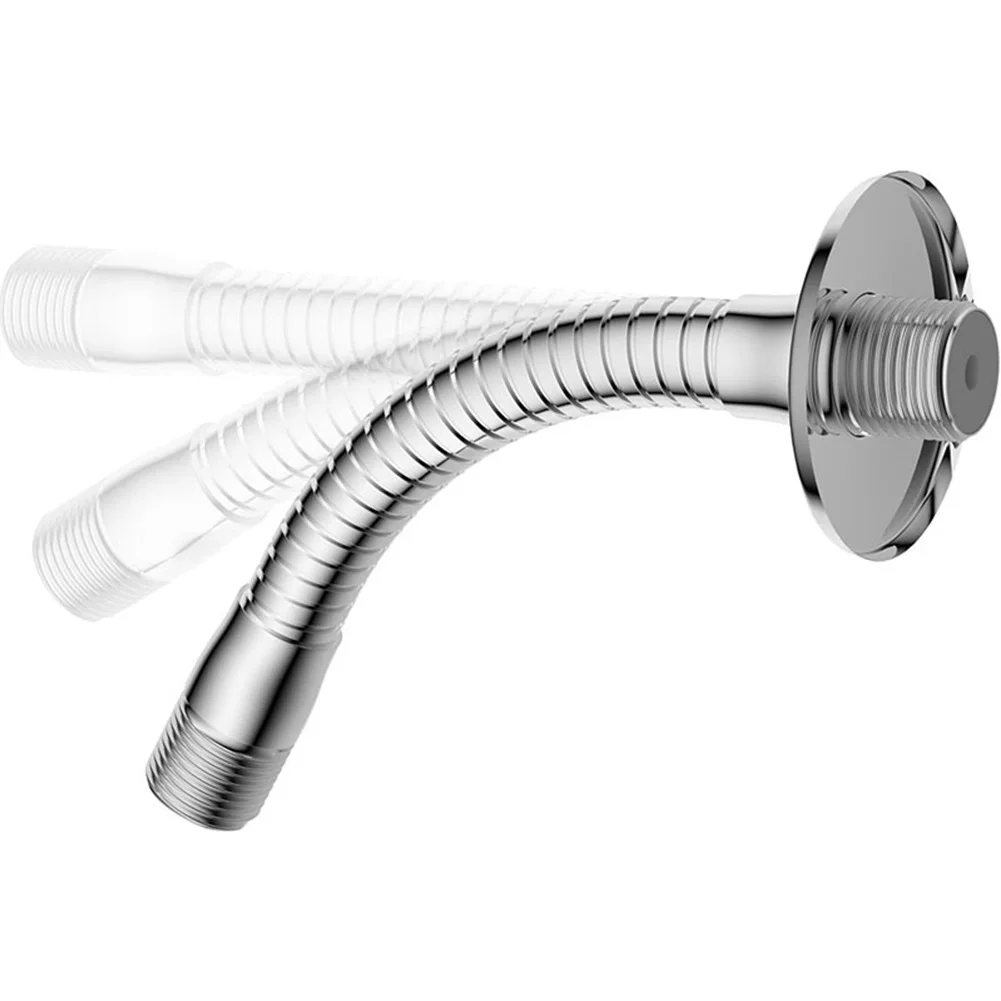 Shower Head Extension Tube Stainless Steel Adjustable Swivel Shower Head Bracket Adapter With Flange Showerhead Extension Tube