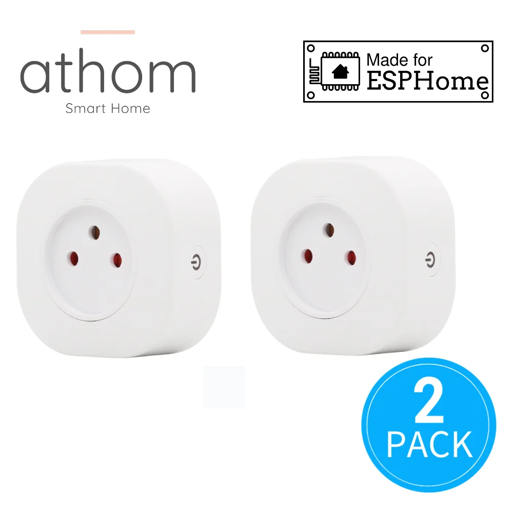 Athom Smart Home preflashed ESPhome Smart Plug Works With Home Assitant Israel Standard 16A