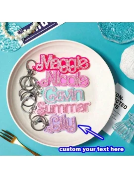 1P CPersonalized Multicolor Keychain, Custom Name Key Ring with DIY Text,Colorful Acrylic Tag, Perfect Gift for Friends, Couples