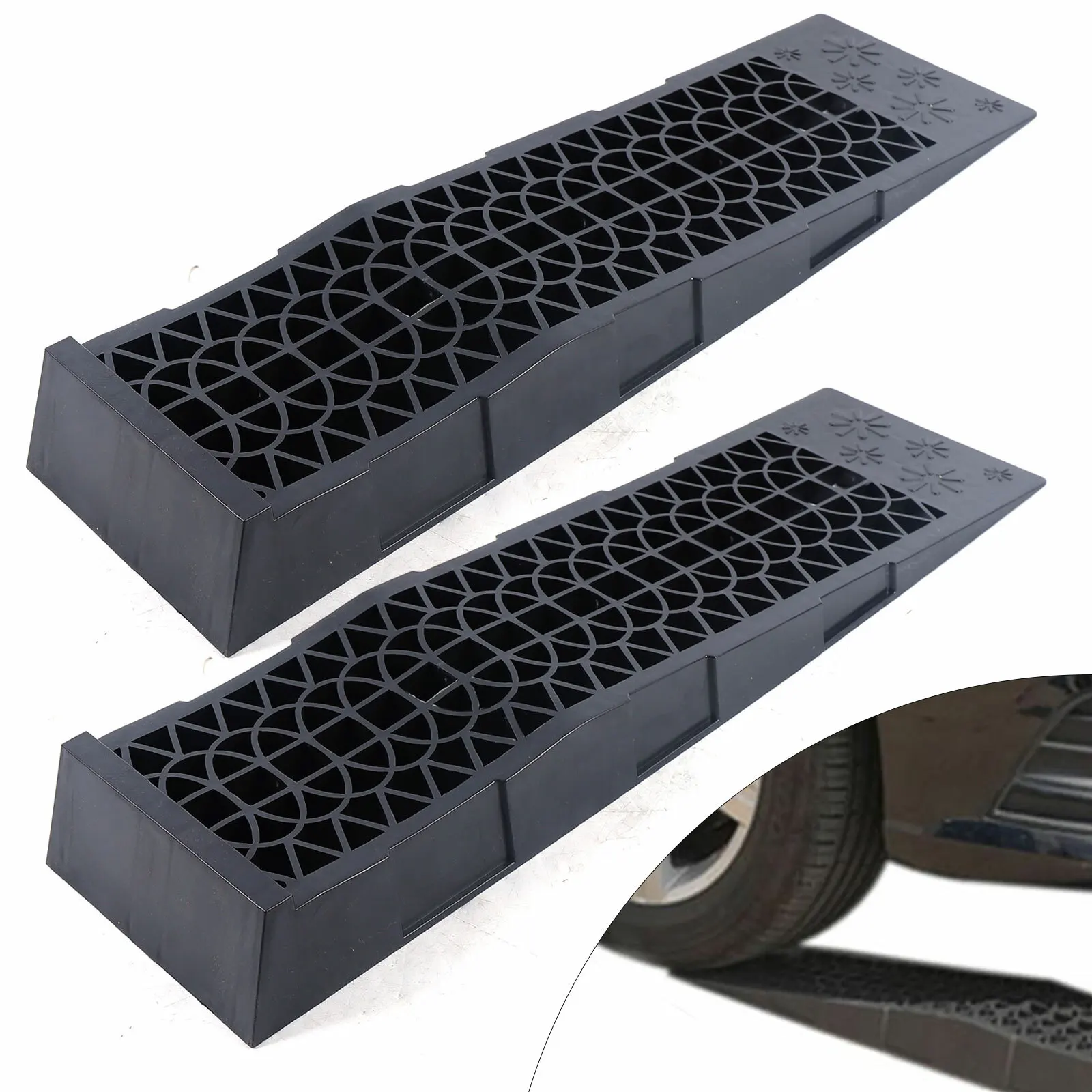 Soporte de mantenimiento para coche, plástico antideslizante, herramienta de reparación de coches, rampa de mantenimiento, tabla inclinada, escalera, rampa para cambio de aceite, 2 uds.