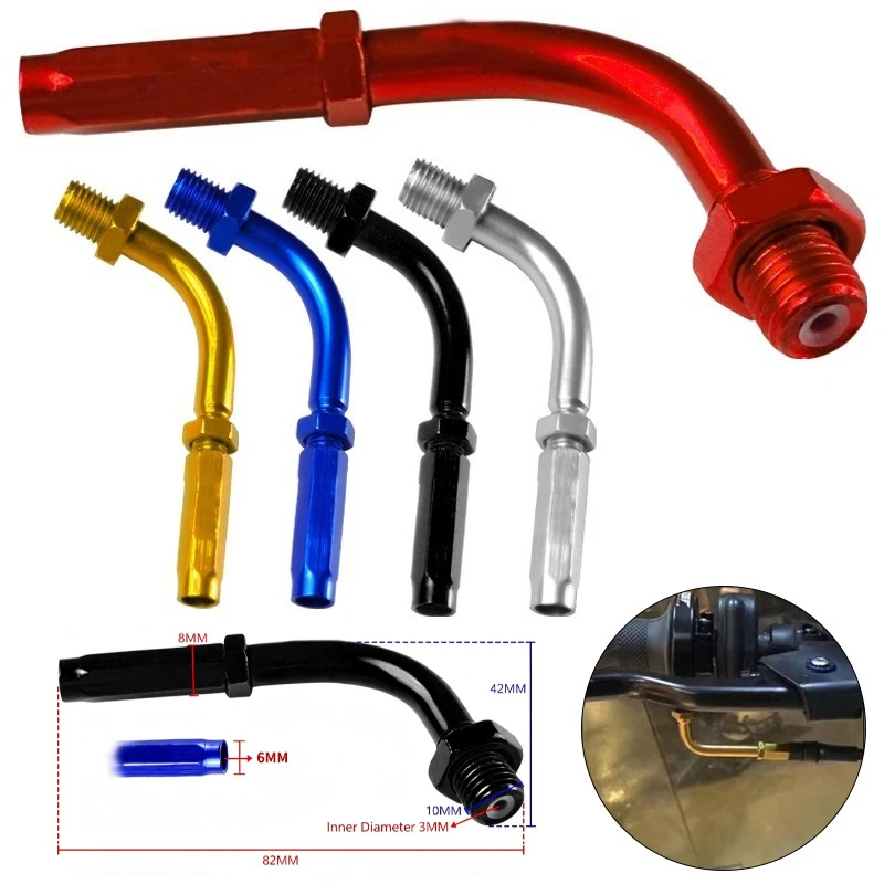 Sclmotos 90 Degree CNC Throttle Cable Adjuster, Motorcycle Brake Clutch Wire Screw Head for Dirt Pit Bike Scooter Moped Parts