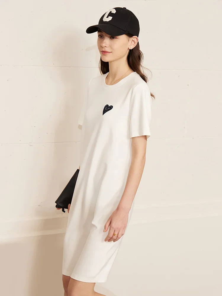 AMII-Robe de minimalisme pour femmes, vêtements de sport, t-shirts mignons avec appliques de cœur, robes décontractées pour femmes, vêtements éducatifs, été, nouveau, 2023, 12322067