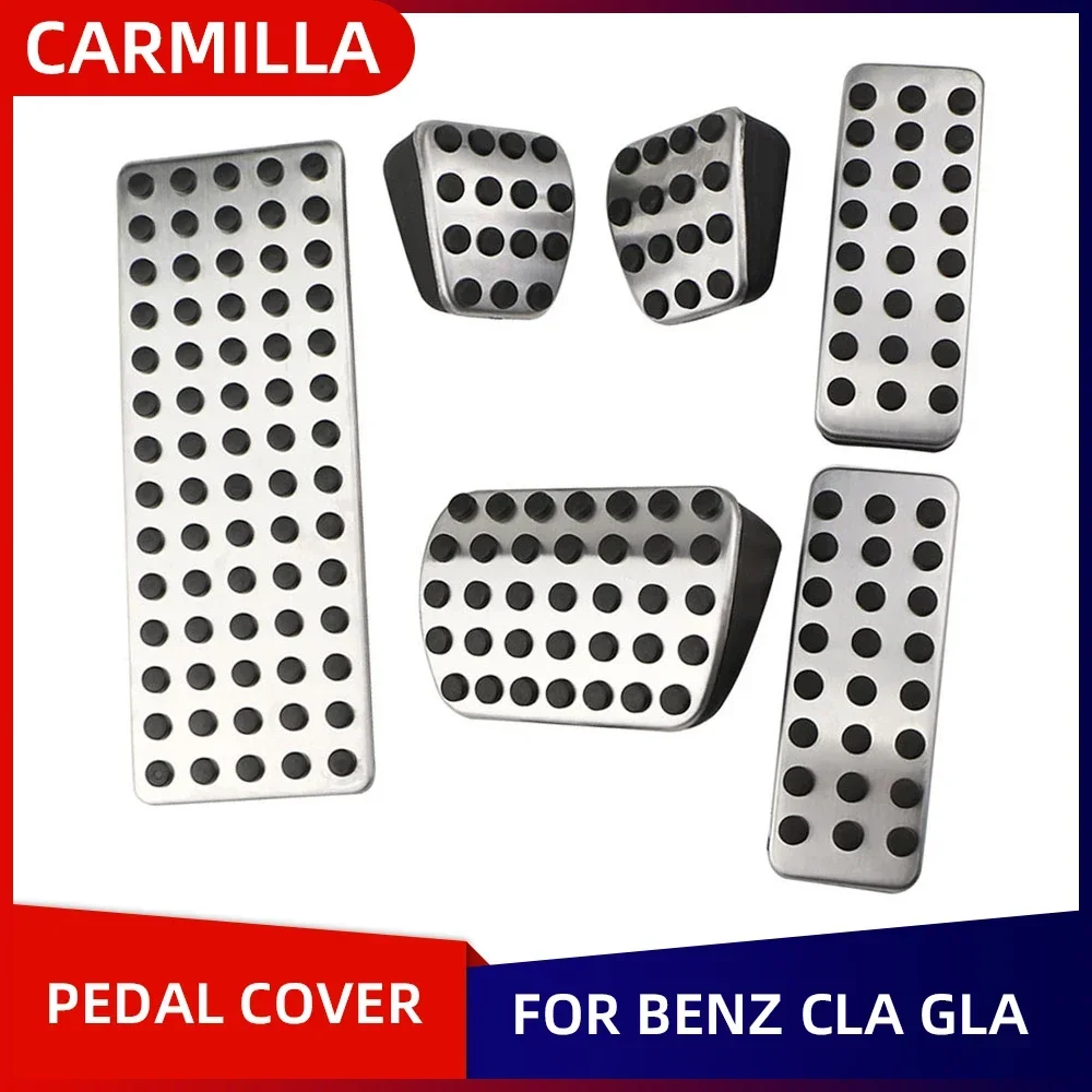 Stainless Steel Foot Pedal Brake Pedal Pad Cover for Mercedes Benz M A B GLA CLA GLE GLS ML GL Class W166 X166 Pads Mats Cover