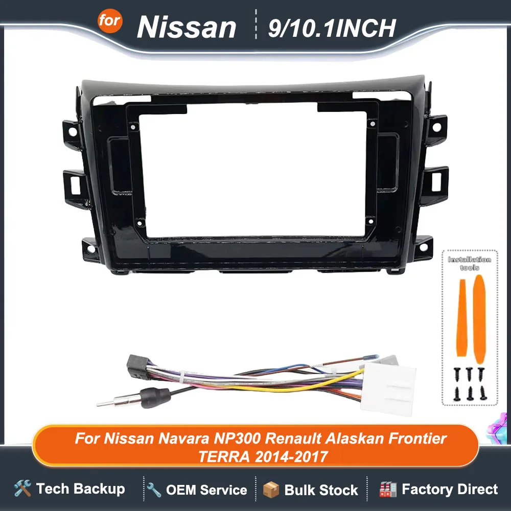 For Nissan Navara NP300 Renault Alaskan Frontier TERRA 2014-2017 9 10.1inch Car Radio frame Dash Kit Dashboard Trim Frame Stereo