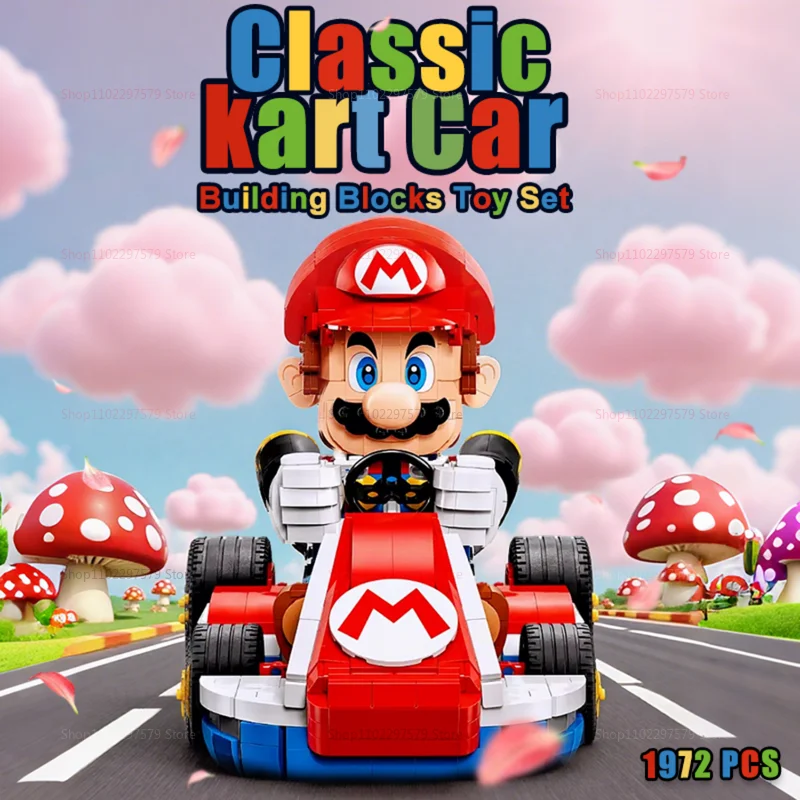 2025 nouveau jeu de blocs de construction de Kart de course Standard 1972 pièces bricolage jouet éducatif créatif enfants garçons filles cadeau Kit de voiture de course STEM