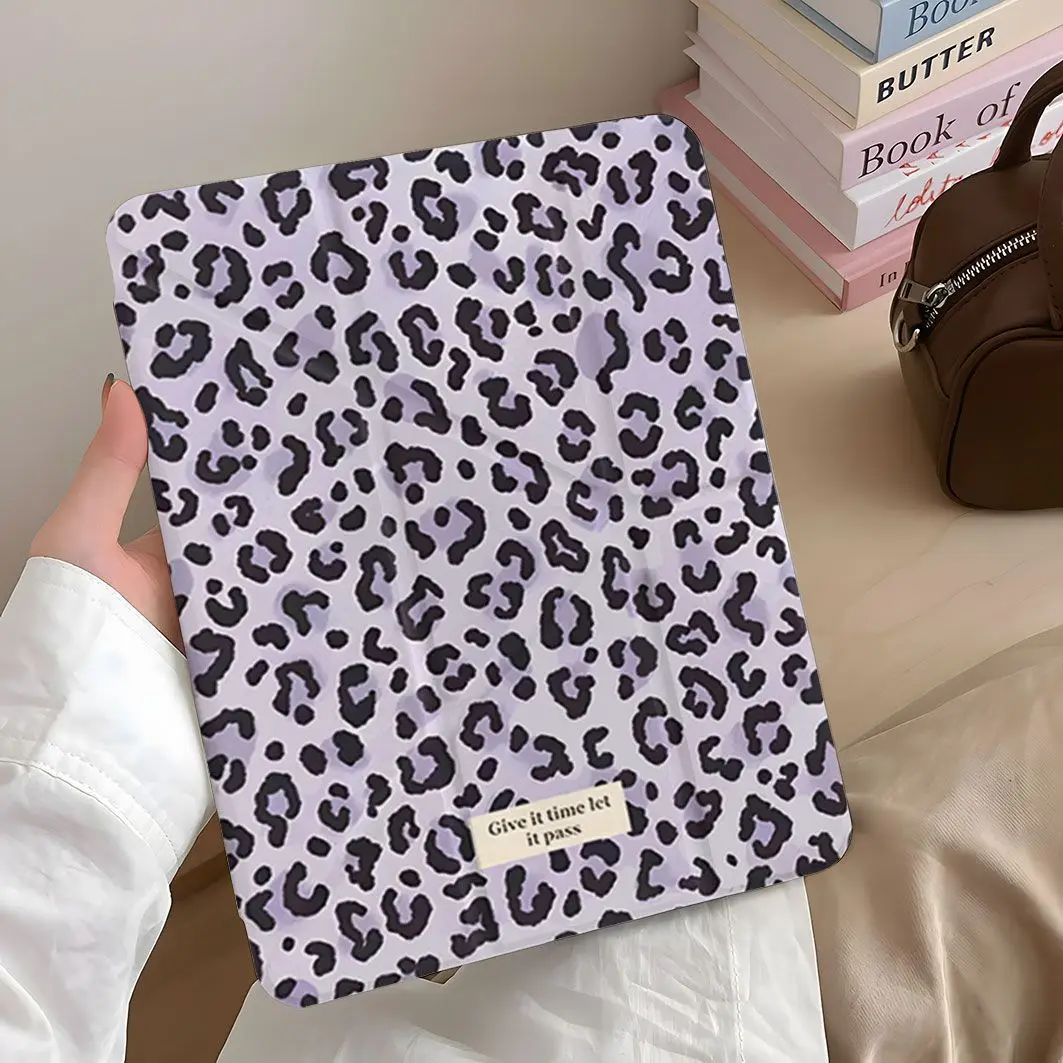 Purple Panther Pattern iPad Case For iPad Pro 11 13in 2025 iPad Pro 12.9in Air7 10th 11th M4 M5 MINI Y-Shaped Folding Cover