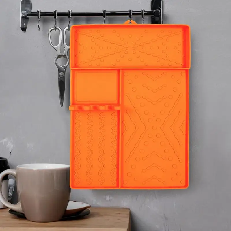 Grill Mat Grill Mat Spatula Holder Outdoor Silicone Heat Resistant Large Tools Holder Utensils Storage Easy To Clean Grilling
