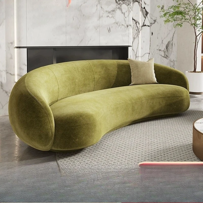 

Cream wind special-shaped sofa Modern simple Internet celebrity living room Hotel clothing store Semicircular cashew curved sofa