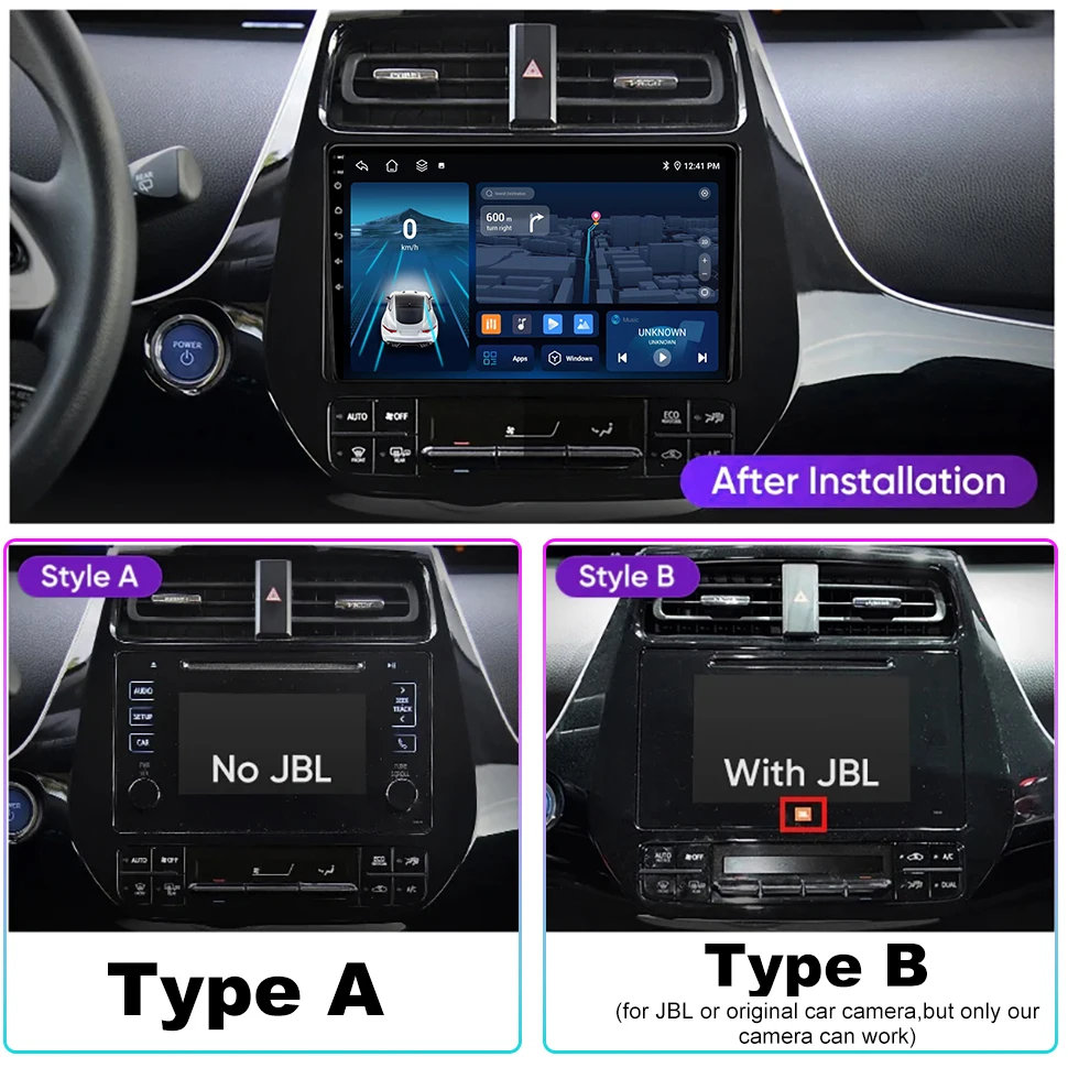 2Din Android Car Radio for Toyota Prius XW50 2015 - 2020 Stereo Carplay Auto GPS Multimedia Player Car Stereo and Speaker Combo