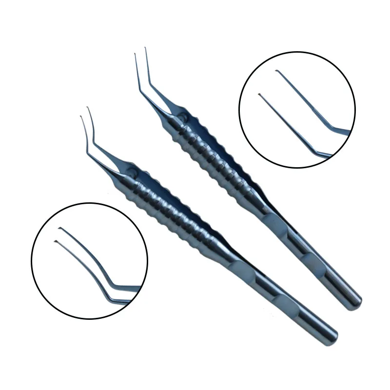 

Titanium Alloy Capsulorhexis Forceps Curved Angle Forceps Tweezers Eye Surgery Tool Ophthalmic Instrument