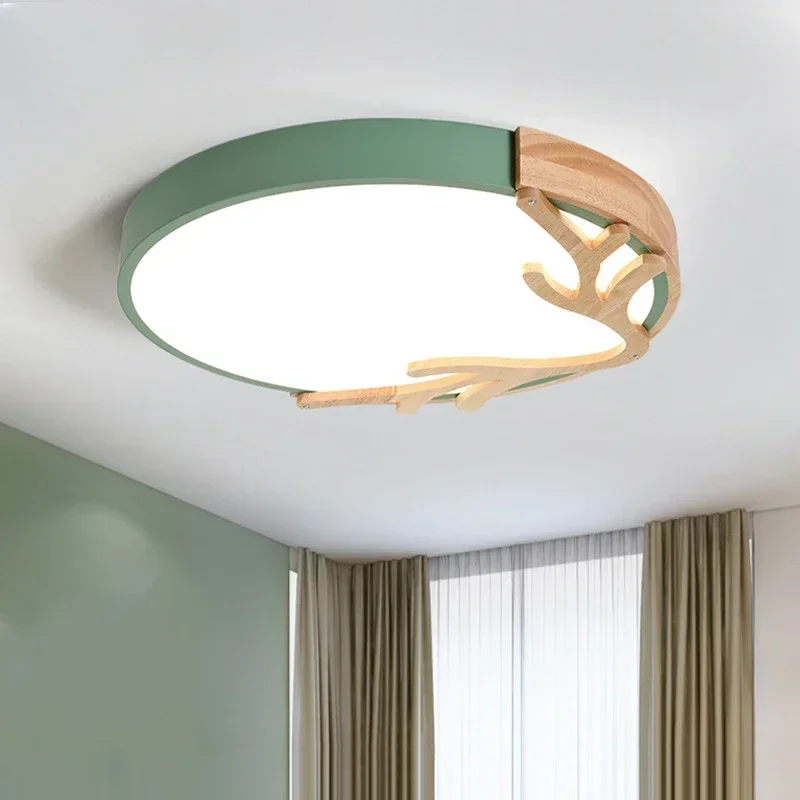 nordic-bedroom-ceiling-lamp-modern-simple-creative-macaron-led-lamp-round-antler-study-children's-room-lamp