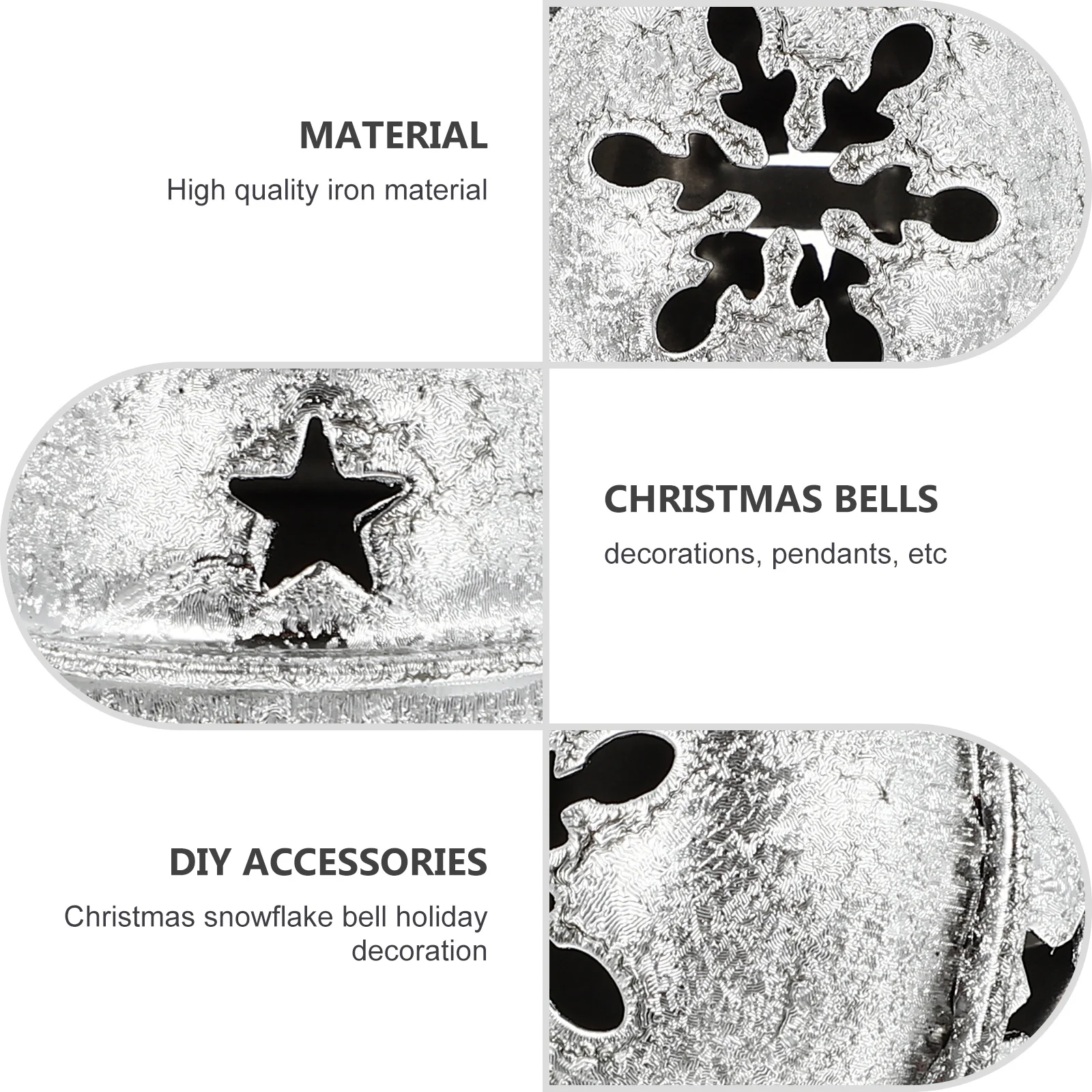 Cloches de Noël conviviale rées pour décorations de fête, flocon de neige, découpe de Noël, bricolage, empreinte en fer creux, 50 pièces