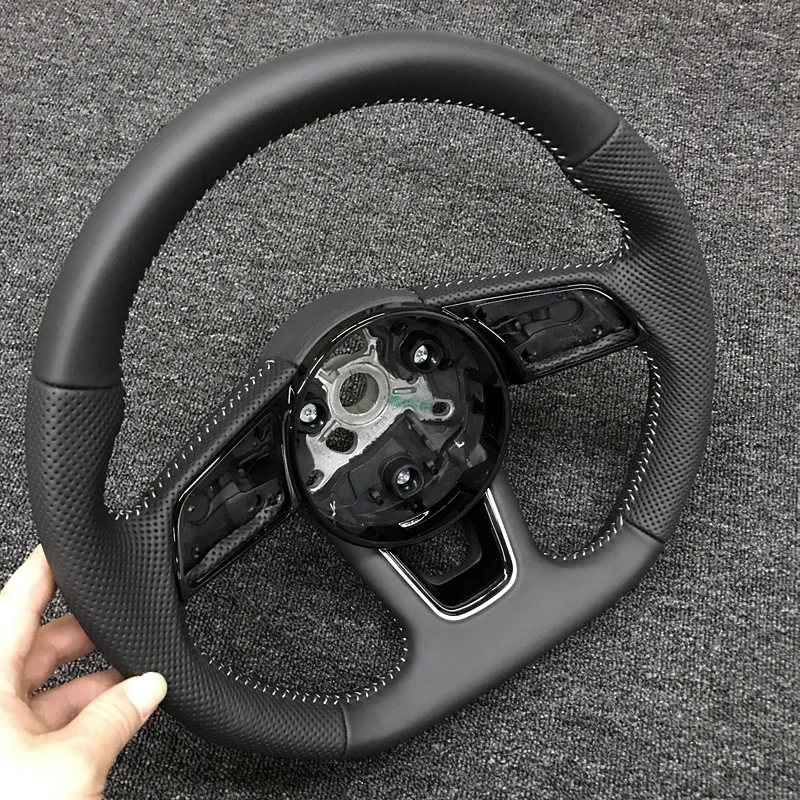 Fully Perforated Leather Steering Wheel Fully for Audi RS3 RS4 RS5 A3 A4 A5 S3 S4 S5 2017-2021