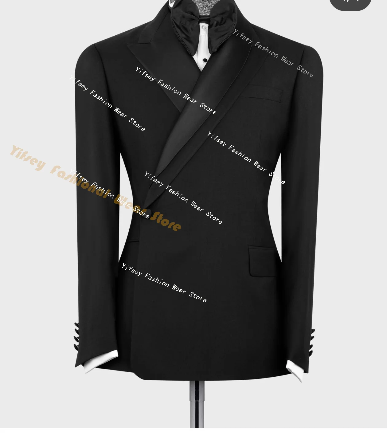 Double-layer collar 1 Button Casual Men Suits Jacket Pants Party Prom Wedding Groom Dress Custom Male Outfits New Year Clothing