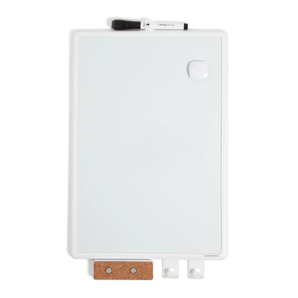 11x16インチ ホワイトボード バリューパック (フックとコルクバー付き) 家庭 オフィス 教室 整理・計画用