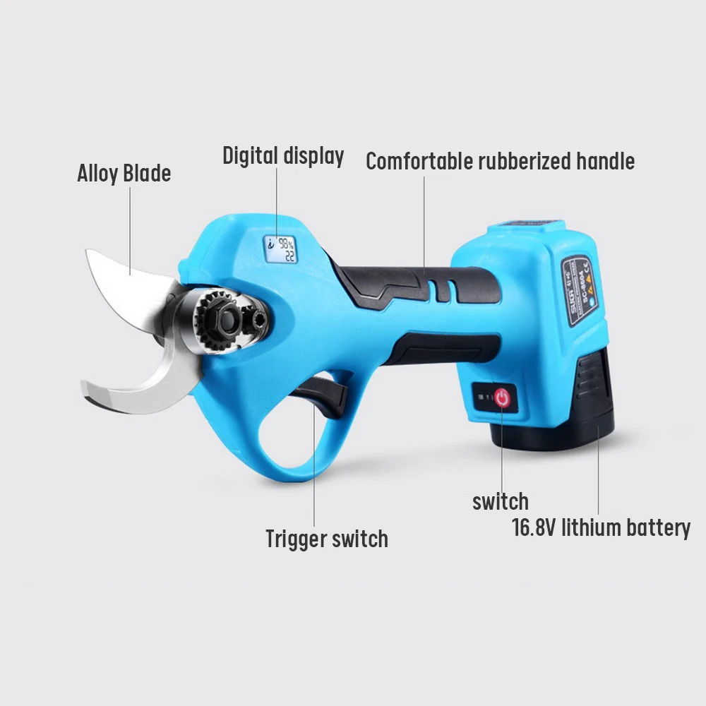 28mm Cordless Pruner Lithium-ion Pruning Shear Efficient Scissors Bonsai Electric Tree Branches Garden Tools Electric