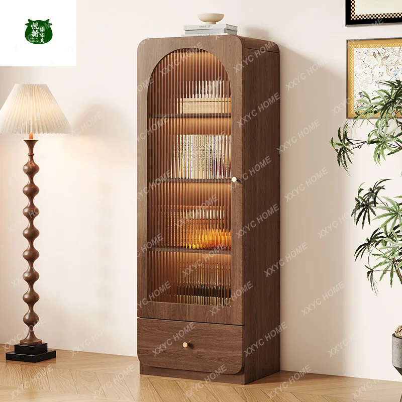 Retro windshield dining side wine cabinet against the wall Home living room Standing cabinet TV side cabinet Display