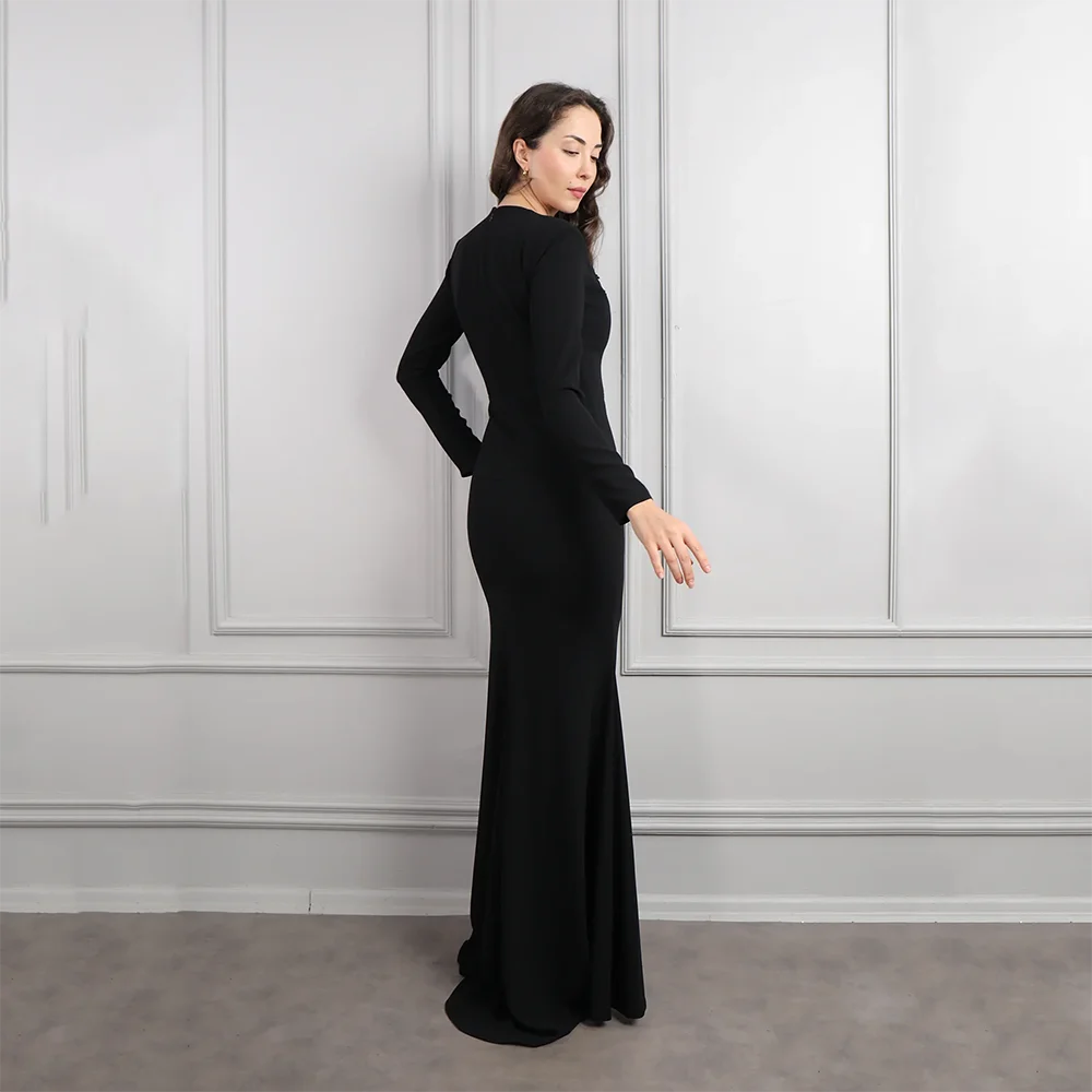 Customized Black V-Neck Long Evening Dresses Elegant Formal Occasion Prom Gowns Beading 2025 Floor Length Prom Dresses