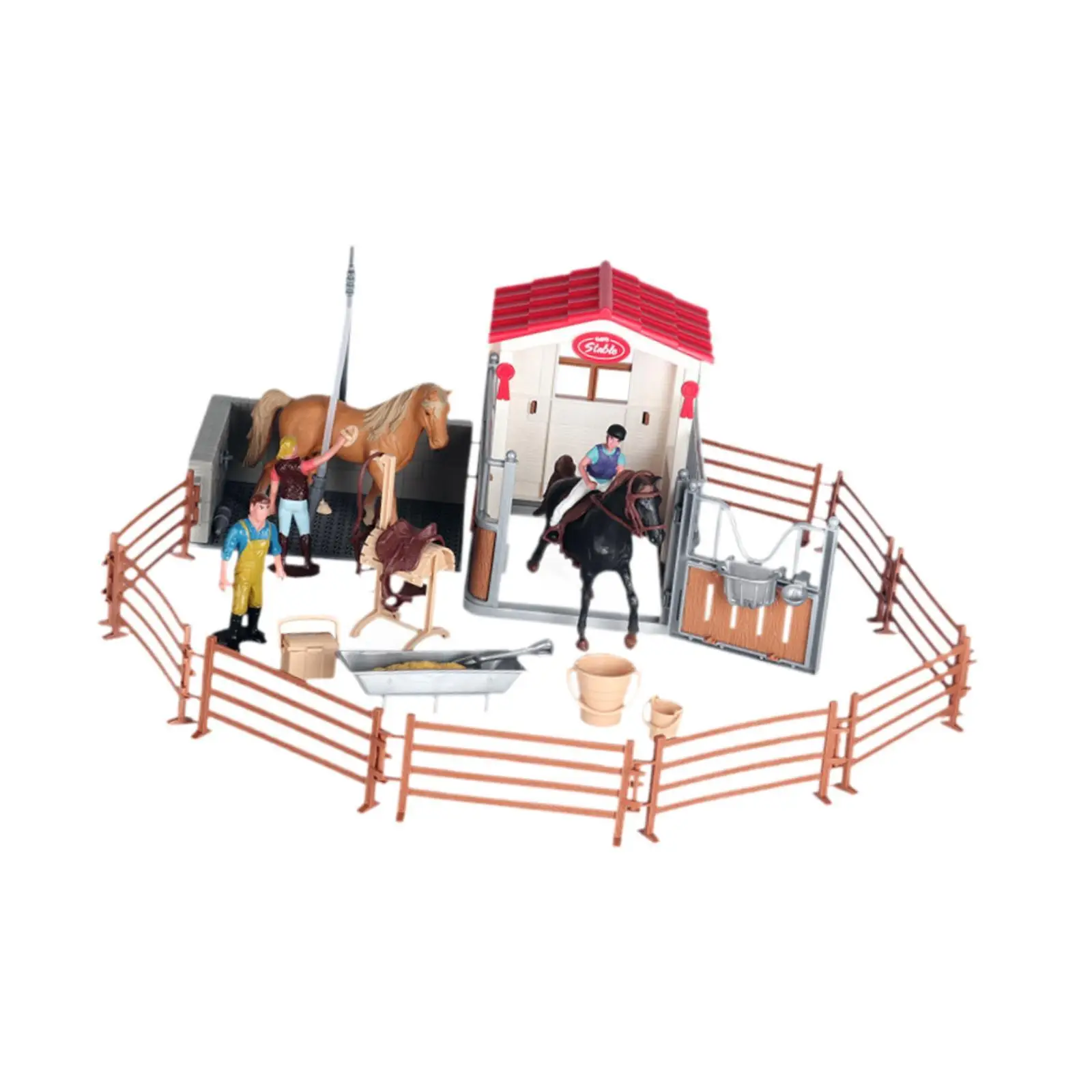 

Horse Horseman Playset Toys,Realistic Horses Figure Horse Toys,with Horseman Hurdle Figures Fence for Baby,Boys and Girls