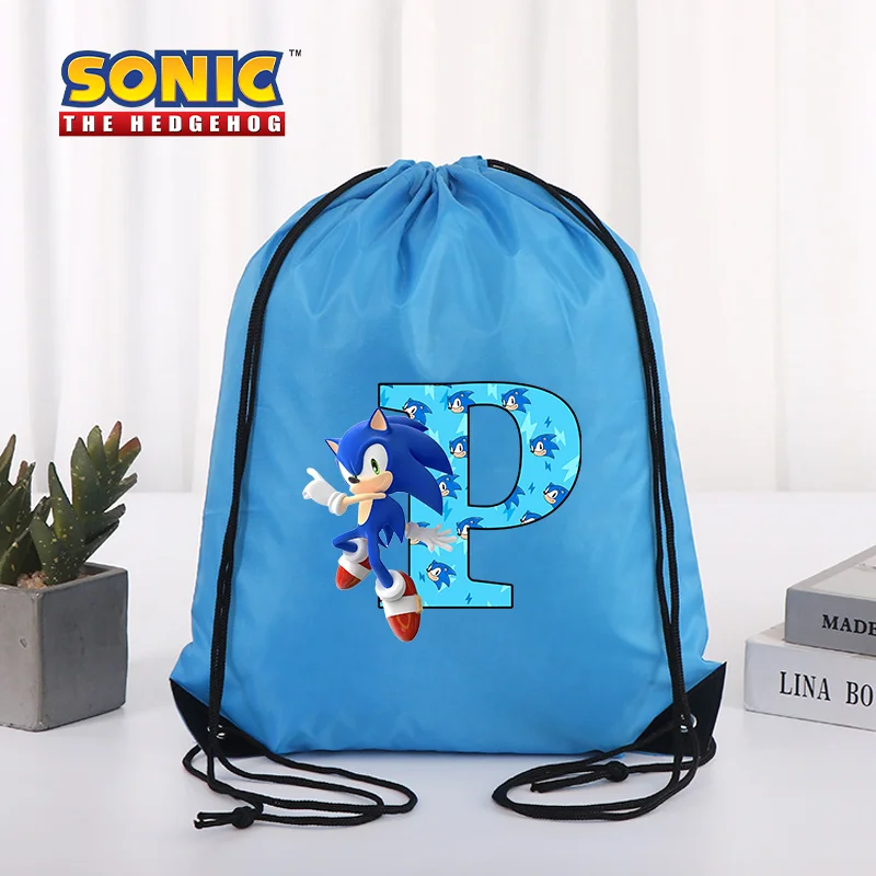 Soincs Letter A-Z Letters Handbags Large Capacity Portable Tarp Drawstring Pockets Printing Cartoon Non Woven Cute Storage Gifts