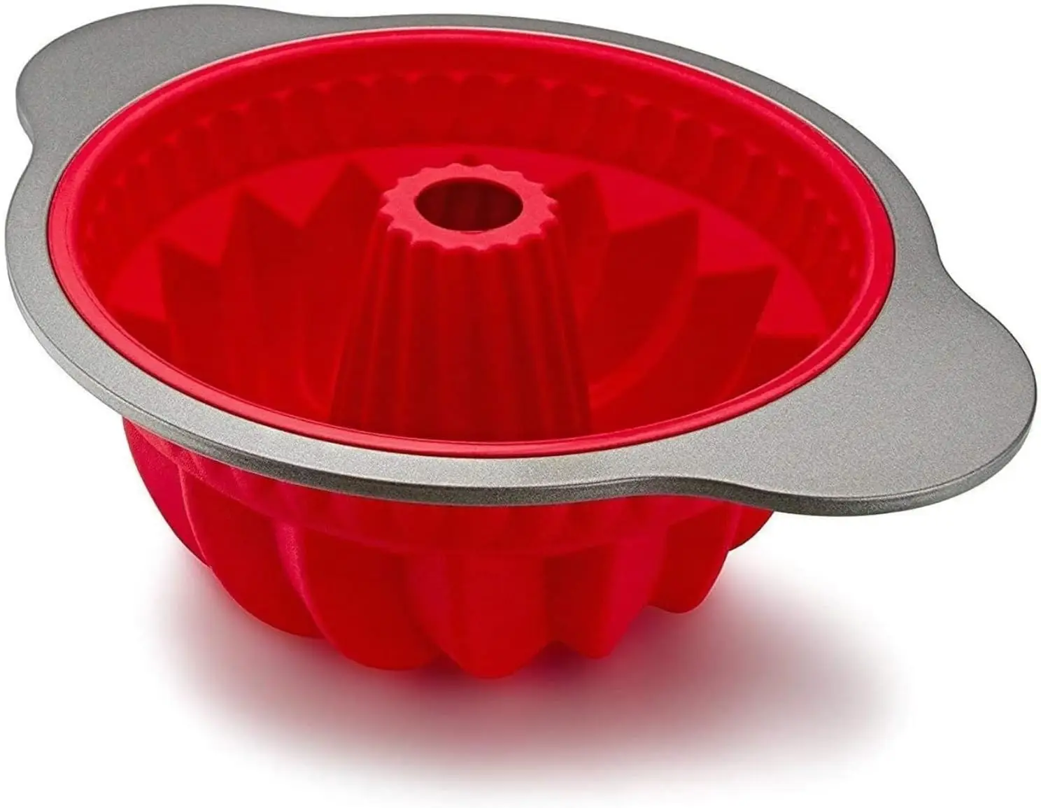 

Premium Non-Stick Silicone Cake Pan with Steel Frame, BPA Free, Durable Fluted Design for Baking