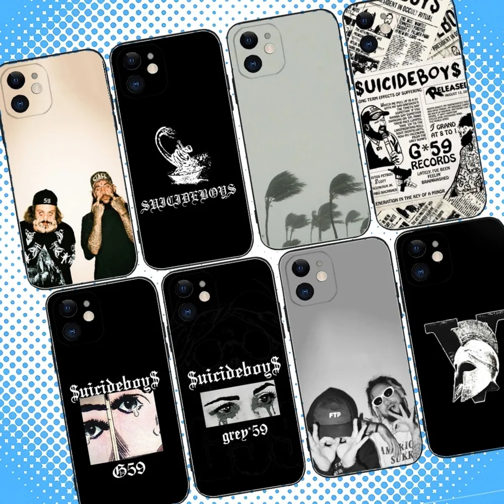 

$uicideboy$ Matte Black Phone Case For iPhone 16,15,14,13,12,11,Pro,Max,Plus,X,XS,XR,SE,8,7,Mini,Soft Silicone Black Case