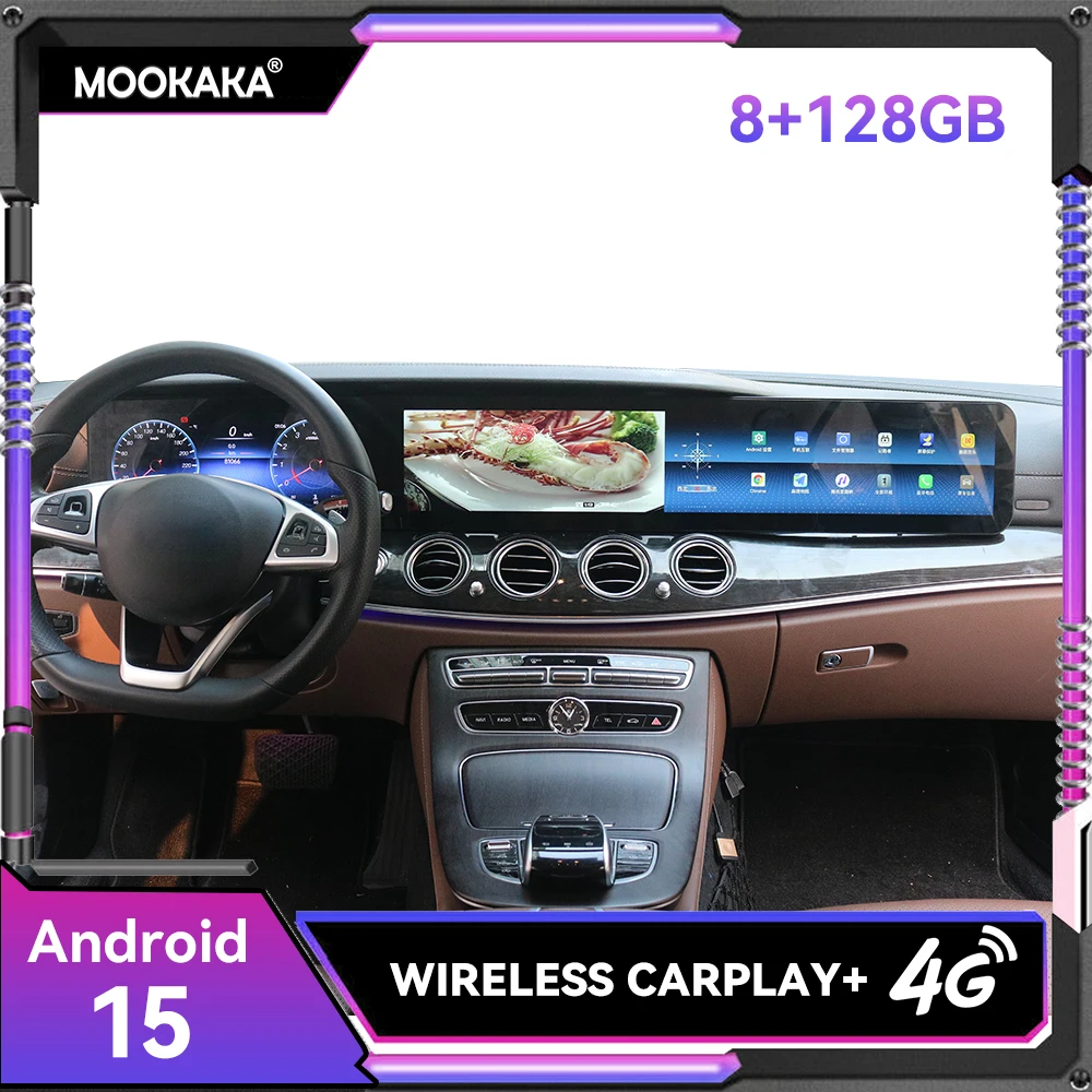 38,5-Zoll-Dreifachbildschirm für Mercedes-Benz E-Klasse W213 2016-2020 Android Autoradio Stereo Multimedia Player GPS Carplay Navigation