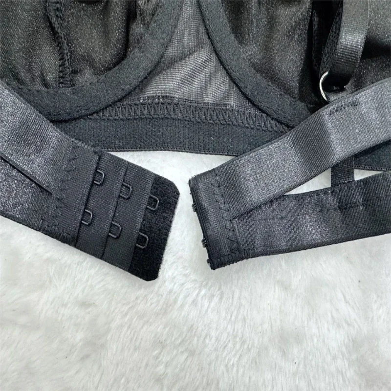 Bikini Sexy Bra Lingerie Set Solid Color Leather Apron Garter Belt Women In Stock