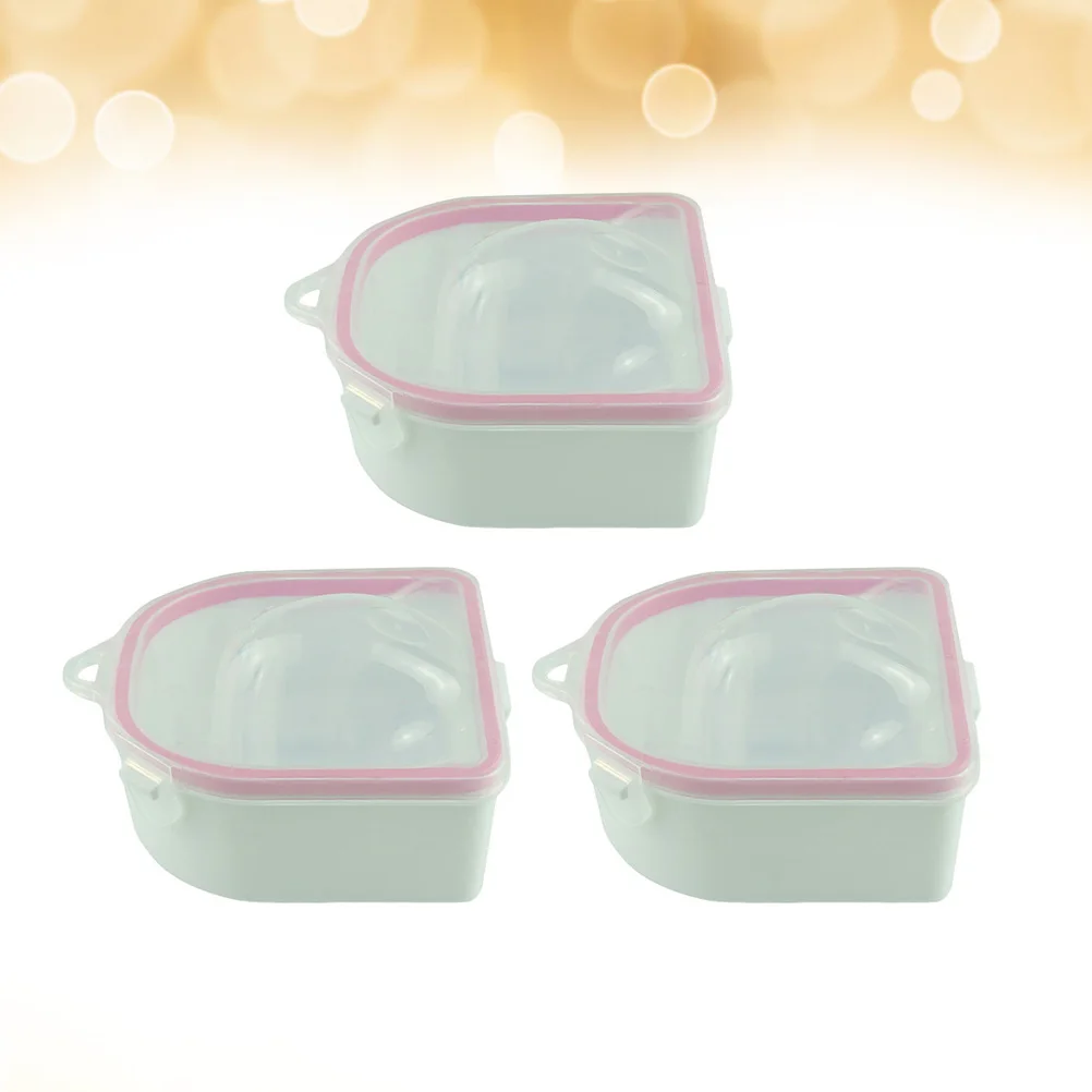 

3 Pcs Hand Soaking Bowl Bowls Tray Manicure Double Layer Nail Polish Remover Art