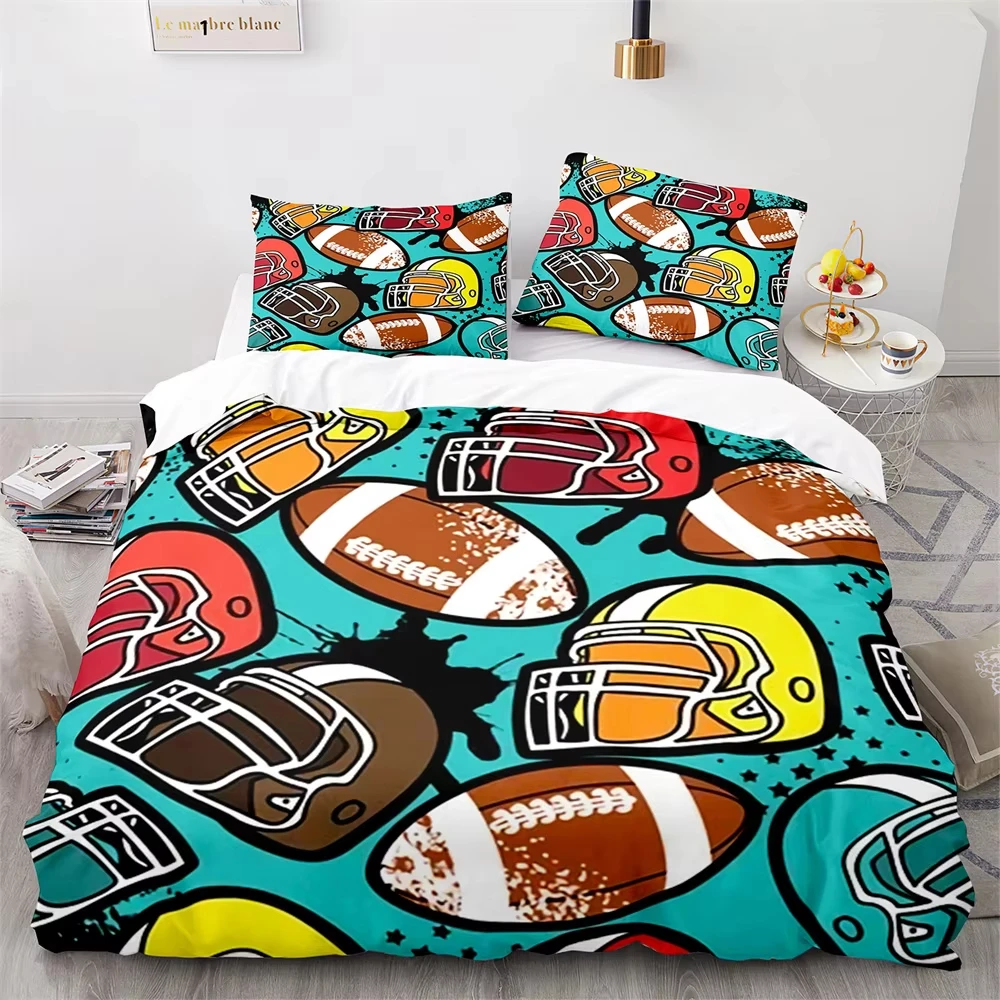 American Rugby Duvet Cover Twin Queen Football Sports Theme Comforter Cover Ball Games Bedding Set Rugby Sport Bedspread Cover