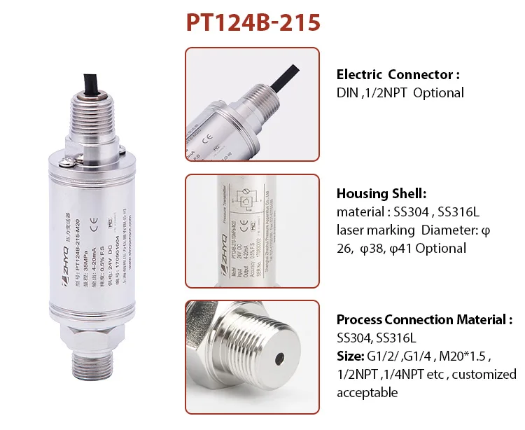 ZHYQ new arrival Hessmann type oil pressure sensor flushing transmitter explosion-proof pressure sensor transmitter