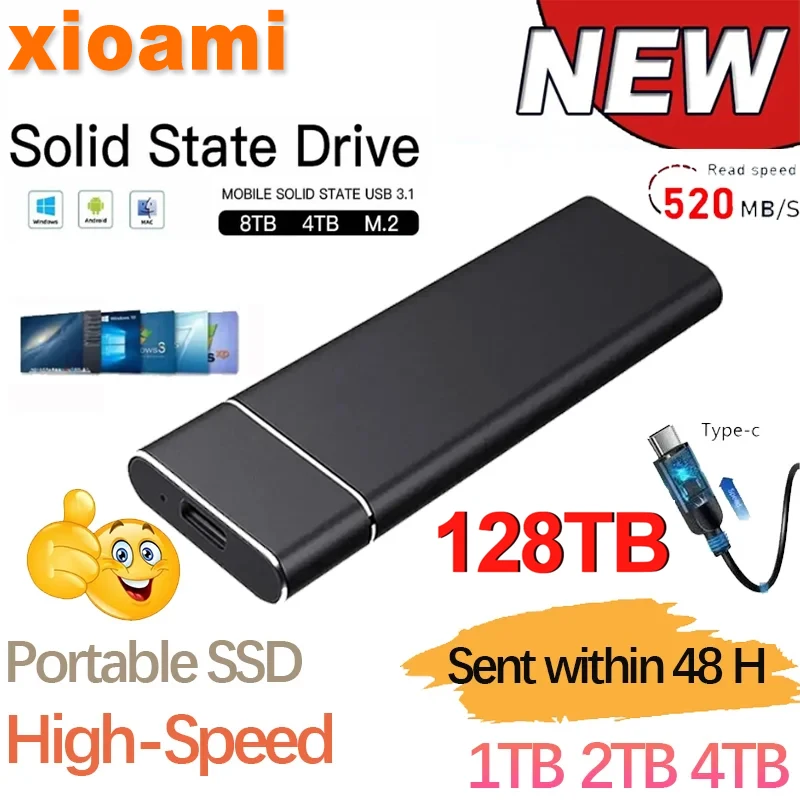 قرص صلب خارجي محمول لأجهزة الكمبيوتر المحمولة ، تخزين SSD ، نوع-C USB ، سرعة عالية ، 2 من من من من من من الخارج ، 4 من الخارج ، 16 ، 8