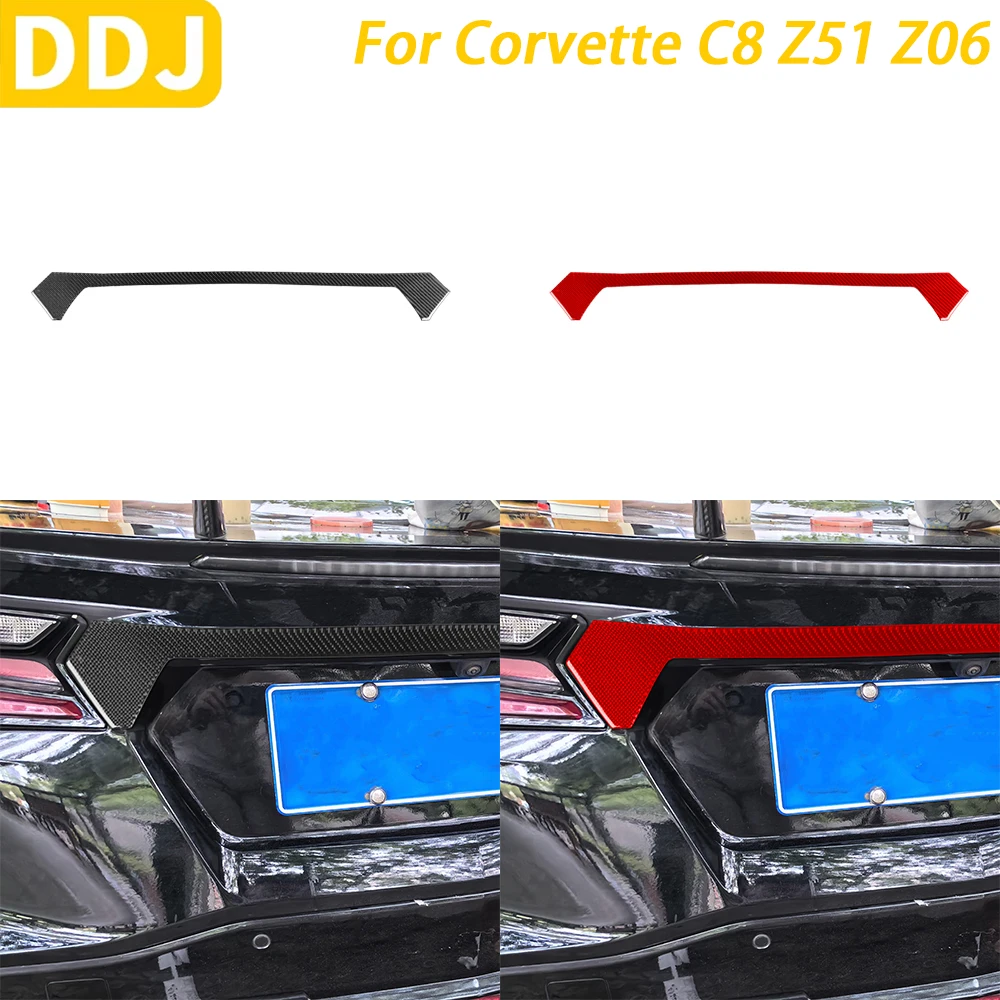 For Chevrolet Corvette C8 Z51 Z06 2020-2023 Car Accessories Real Carbon Fiber External Rear Trunk Panel Cover Decoration Sticker