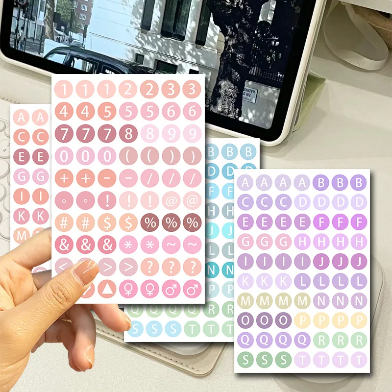 9 Sheet Cartoon Colorful  Alphabet Number Sticker for DIY Journal Scrapbook Card Making INS Kawaii Stationery Phone Case Deal