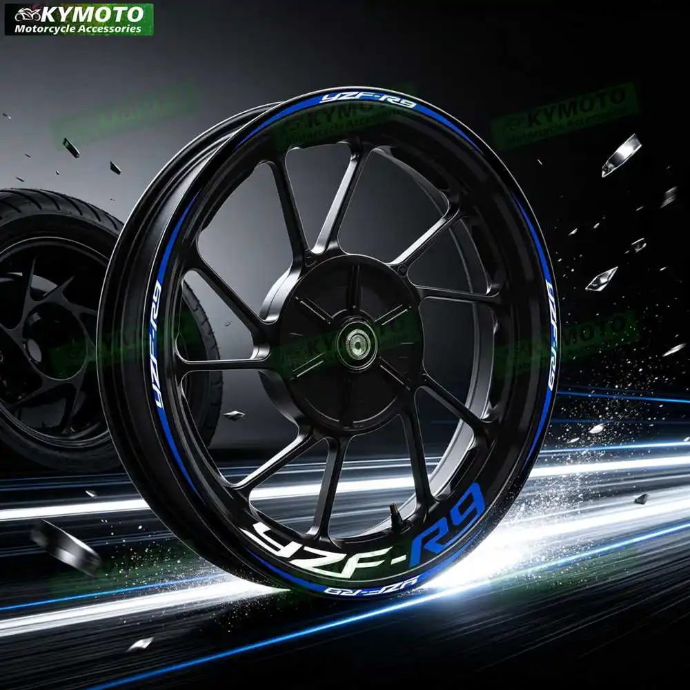 For YZF-R9 YZF R9 Motorcycle 17 Inch Front And Rear Logo Wheel Hub Sticker Decal Waterproof Reflective Decorative Rim Stickers