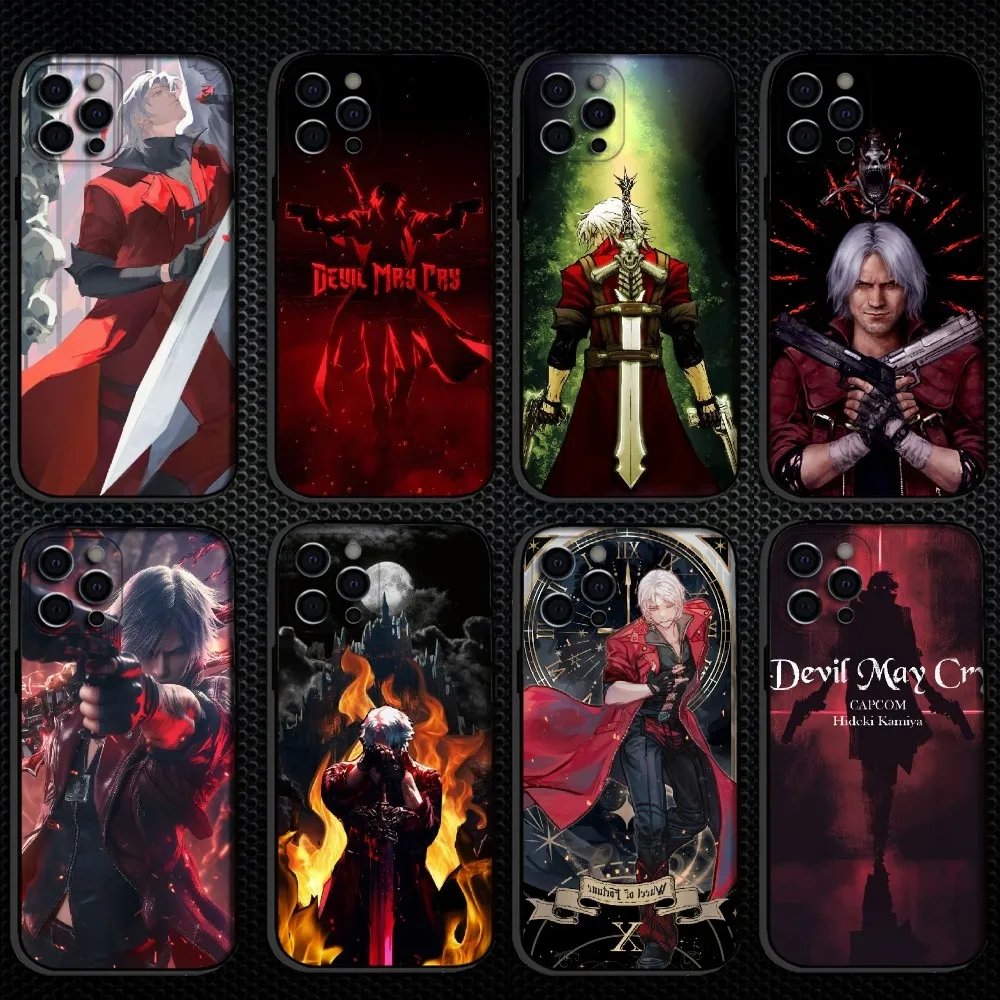 

Devil May Cry Phone Case For iPhone 16,15,14,13,12,11 Plus,Pro Max, Soft Silicone Black Cover