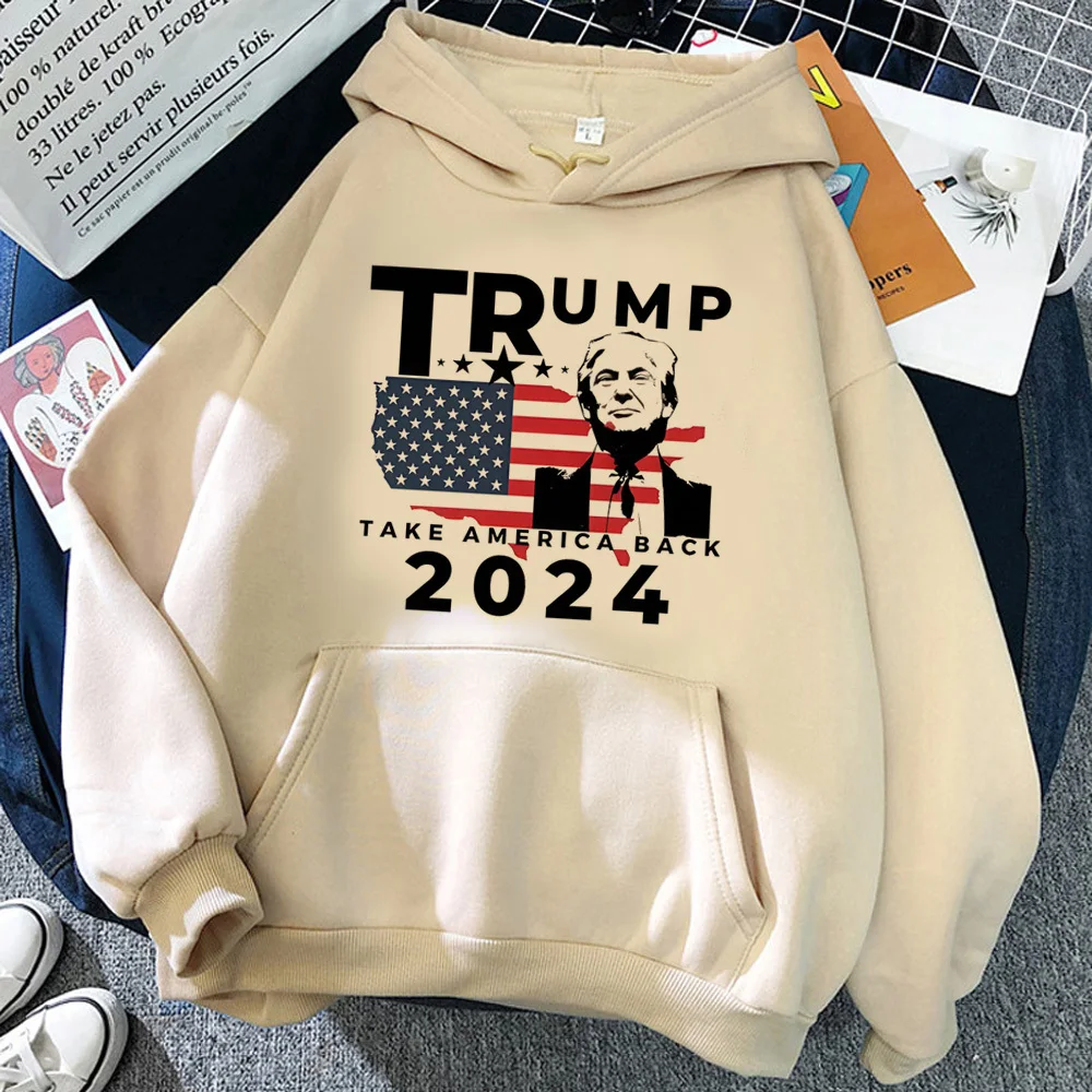 Donald Trump hoodie anime sweater pattern athleisure soft fabric comic graphic women tracksuits elegant trendy